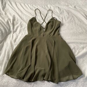 Bebe Silk Sz 4 Dress strappy open back criss cross chiffon satin summer wedding